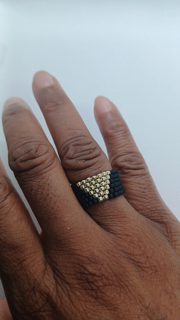 Aztec Beaded Ring