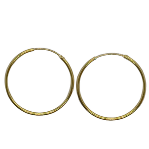 minimalist gold hoop earrings 3 d view