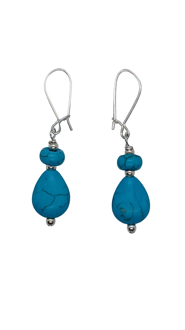 minimalist turquoise sunrise earrings 3 d view