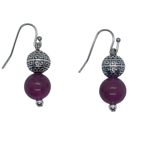 minimalist purple passion earrings 3 d view