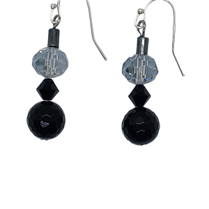 minimalist onyx stack earrings 3 d view