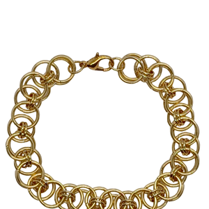 minimalist gold helm bracelet 3 d view