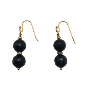 minimalist onyx gold earrings 3 d view