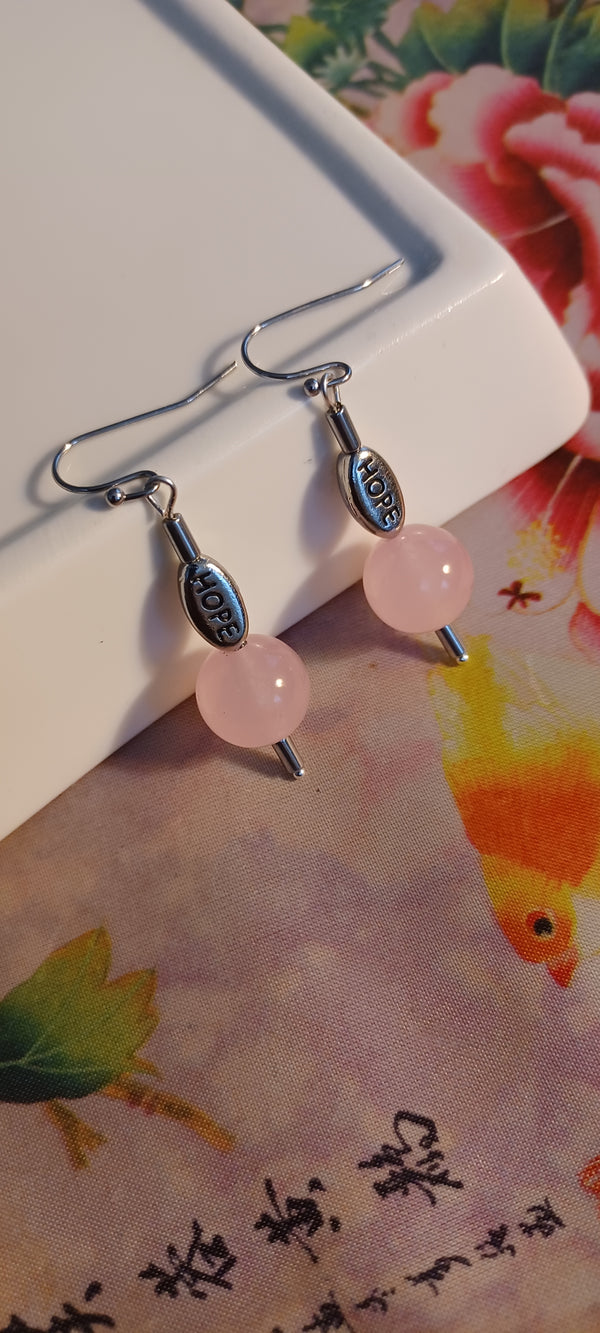 minimalist pink positivity earrings front view