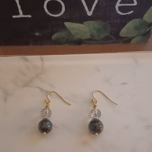 minimalist crystal black onyx earrings video