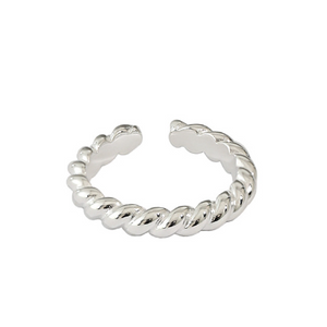 minimalist silver spiral ring 3 d view