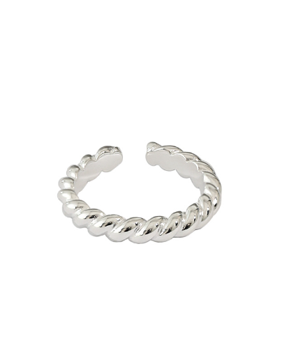 minimalist silver spiral ring 3 d view